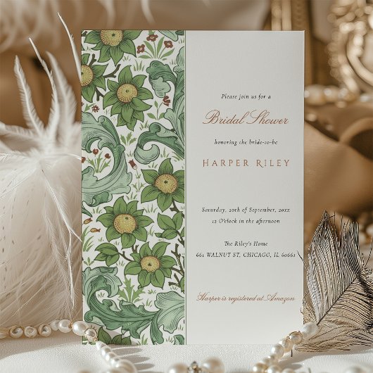 Floral Elegance Bridal Shower Invitation Kaart