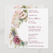 Floral Elegance Bridal Shower Invitation Kaart (Voorkant / Achterkant)