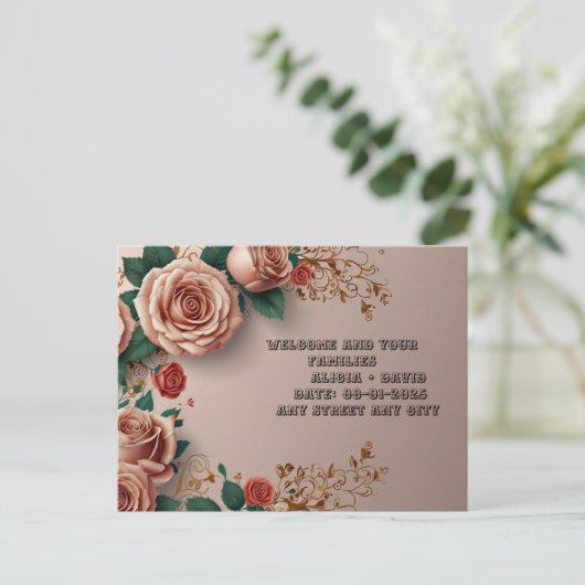 Floral Elegance Briefkaart (Staand voorkant)