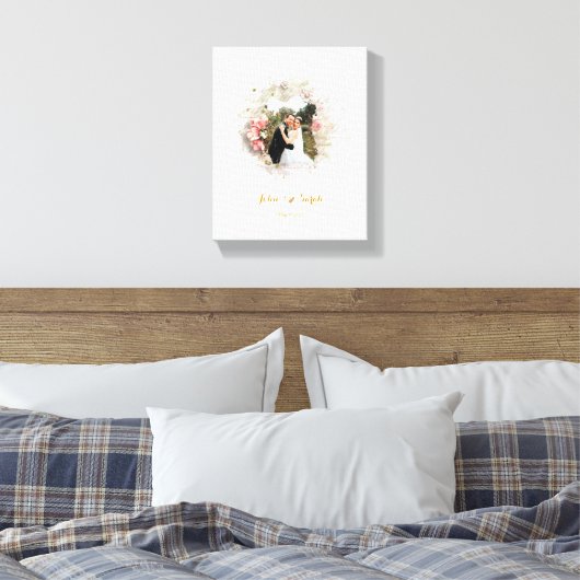 Floral Elegance, Bruiloft Afbeelding Lijst Canvas Afdruk (Insitu (Slaapkamer))