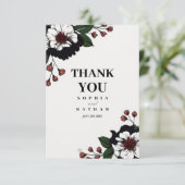 Floral Elegance Bruiloft Dank u kaart (Staand voorkant)