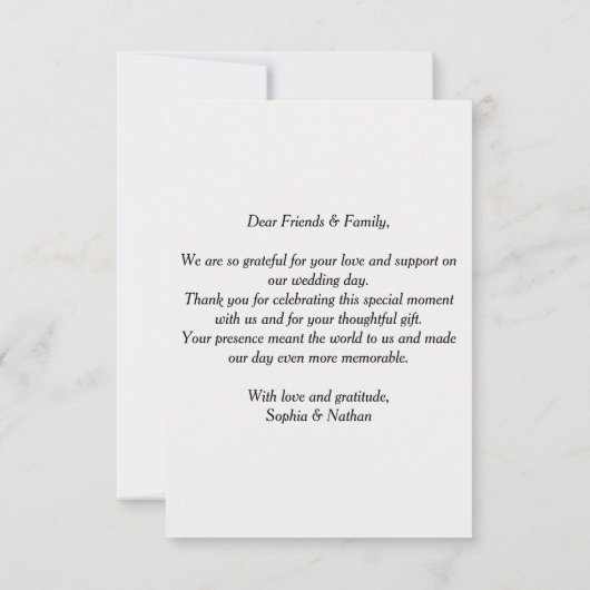Floral Elegance Bruiloft Dank u kaart (Achterkant)