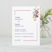 Floral Elegance Bruiloft Kaart (Staand voorkant)