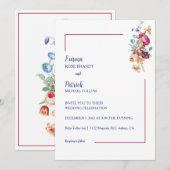 Floral Elegance Bruiloft Kaart (Voorkant / Achterkant)