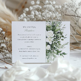 Floral Elegance Bruiloft Receptie Kaart