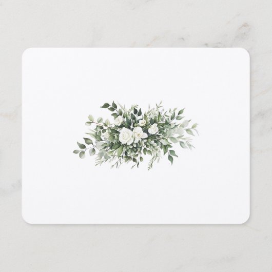 Floral Elegance Bruiloft Receptie Kaart (Achterkant)