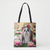 Floral Elegance by the Water" Canvas Canvas tas (Voorkant)