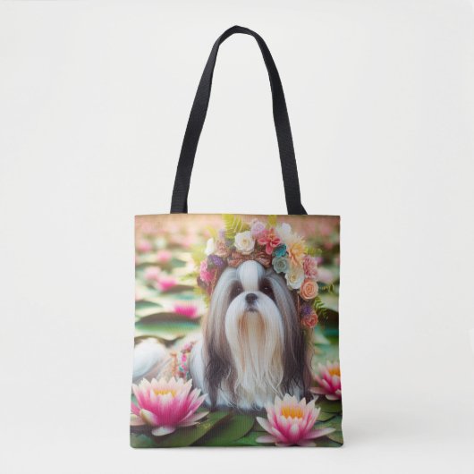 Floral Elegance by the Water" Canvas Canvas tas (Voorkant)