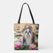 Floral Elegance by the Water" Canvas Canvas tas (Achterkant)