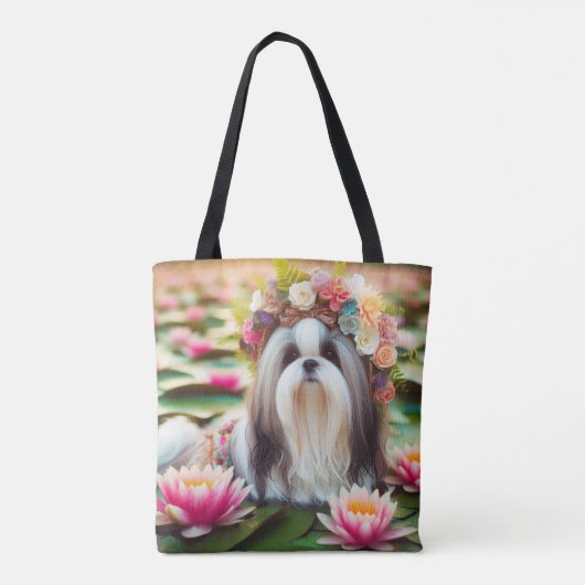 Floral Elegance by the Water" Canvas Canvas tas (Achterkant)
