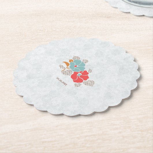 "Floral Elegance" Collection Kartonnen Onderzetters (Gekanteld)