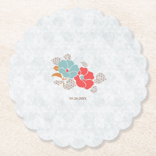 "Floral Elegance" Collection Kartonnen Onderzetters (Voorkant)