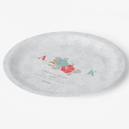 "Floral Elegance" Collection Papieren Bordje (Gekanteld)