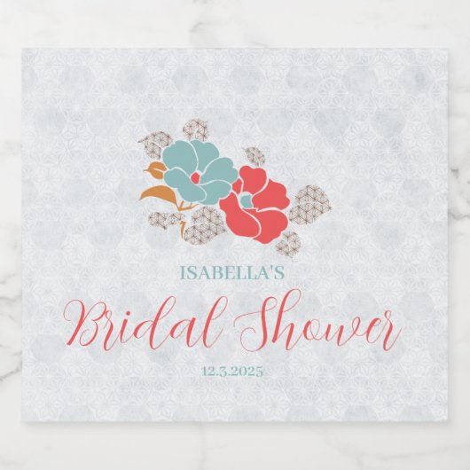 "Floral Elegance" Collection Sparkling Wijnetiket (Enkel label)