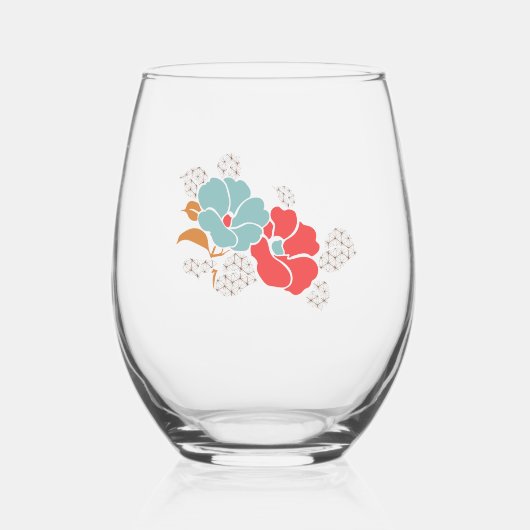 "Floral Elegance" Collection Wijnglas Zonder Voet (Voorkant)