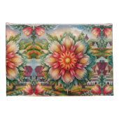 Floral Elegance: Duitse Stamp Art Body Kussen Kussensloop (Achterkant-Rechts)