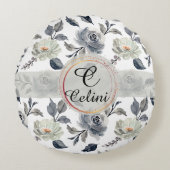 Floral Elegance: een verbluffend Waterverf patroon Rond Kussen (Voorkant)