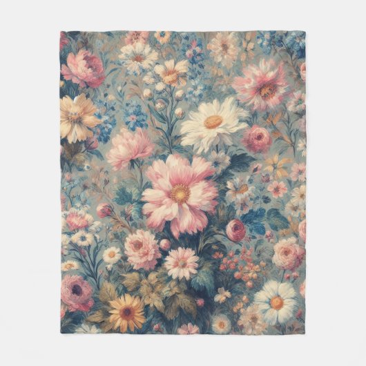 Floral Elegance Fleece Deken (Voorkant)