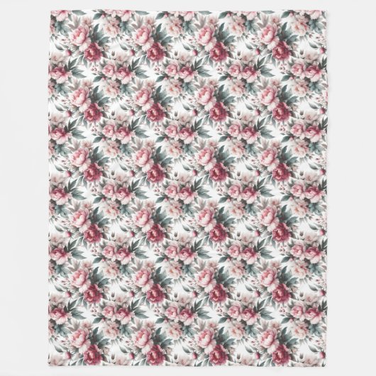 Floral Elegance Fleece Deken (Voorkant)