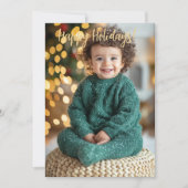 Floral Elegance Foto Kerst Kaart (Voorkant)