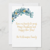 Floral Elegance Foto Kerst Kaart (Achterkant)