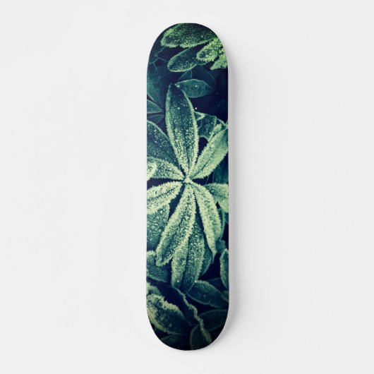Floral Elegance: Frozen Planten Skateboard (Voorkant)