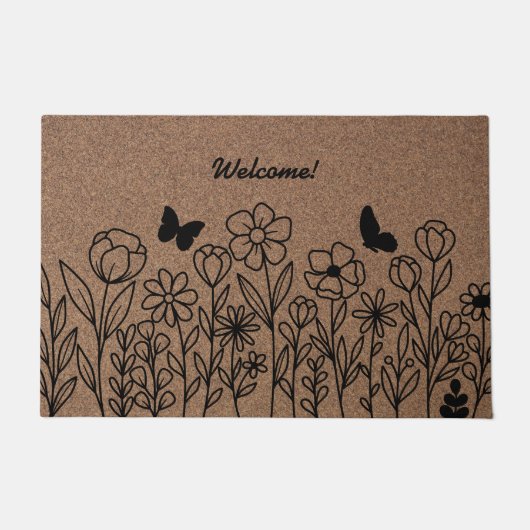 Floral Elegance: gepersonaliseerde deurmat (Voorkant)