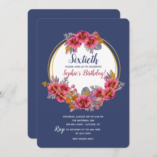 Floral Elegance Kaart (Voorkant / Achterkant)