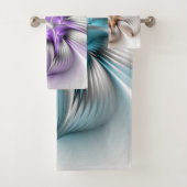 Floral Elegance Modern Abstract 3D Fractal Flower Bad Handdoek (Insitu)