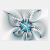 Floral Elegance Modern Abstract 3D Fractal Flower Inpakpapier Vel (Voorkant 3)