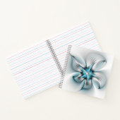 Floral Elegance Modern Abstract Blue Fractal Art Notitieboek (Binnen)