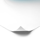 Floral Elegance Modern Abstract Blue Fractal Art Perfect Poster (Hoek)