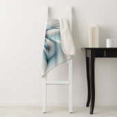 Floral Elegance Modern Abstract Blue Fractal Art Sherpa Deken (In situ)