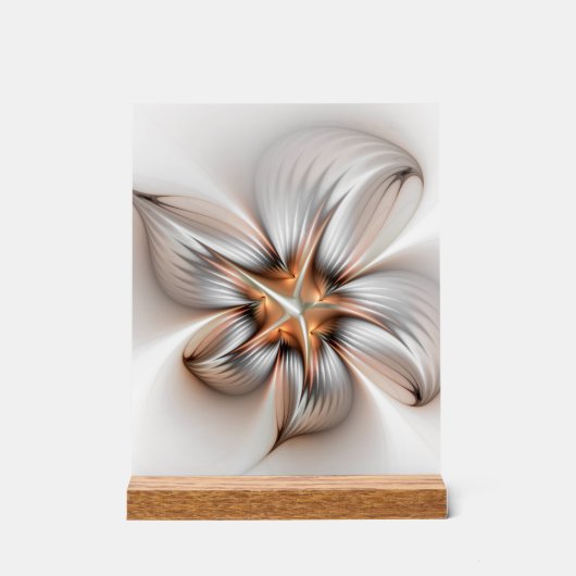 Floral Elegance Modern Abstract Fractal Art Acryl Bord (Voorkant)