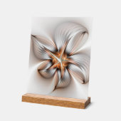 Floral Elegance Modern Abstract Fractal Art Acryl Bord (Hoek)