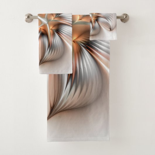 Floral Elegance Modern Abstract Fractal Art Bad Handdoek (Insitu)