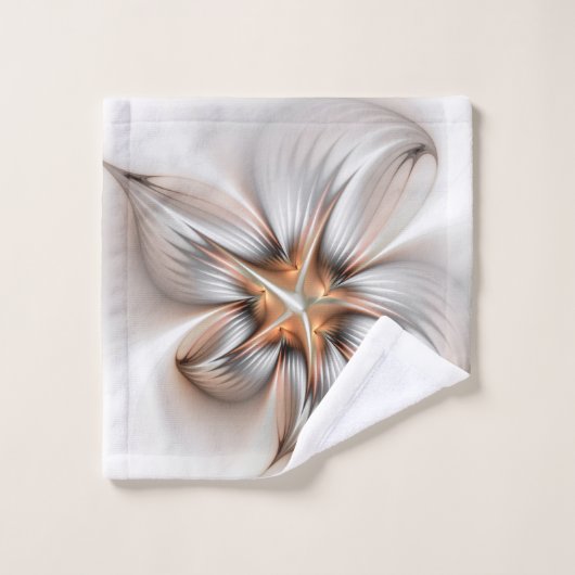 Floral Elegance Modern Abstract Fractal Art Bad Handdoek (Wasdoekje)