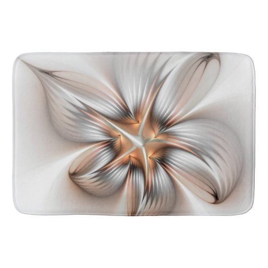 Floral Elegance Modern Abstract Fractal Art Badmat (Voorkant)