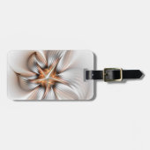 Floral Elegance Modern Abstract Fractal Art Bagagelabel (Voorkant horizontaal)