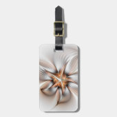 Floral Elegance Modern Abstract Fractal Art Bagagelabel (Voorkant verticaal)