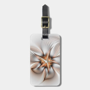 Floral Elegance Modern Abstract Fractal Art Bagagelabel