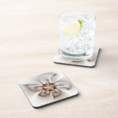 Floral Elegance Modern Abstract Fractal Art Bier Onderzetter (Rechterzijde)