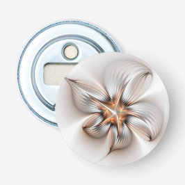Floral Elegance Modern Abstract Fractal Art Button Flesopener