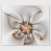 Floral Elegance Modern Abstract Fractal Art Cadeaupapier (Vlak)