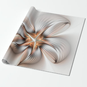 Floral Elegance Modern Abstract Fractal Art Cadeaupapier