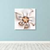 Floral Elegance Modern Abstract Fractal Art Canvas Afdruk (Insitu (Houten vloer))
