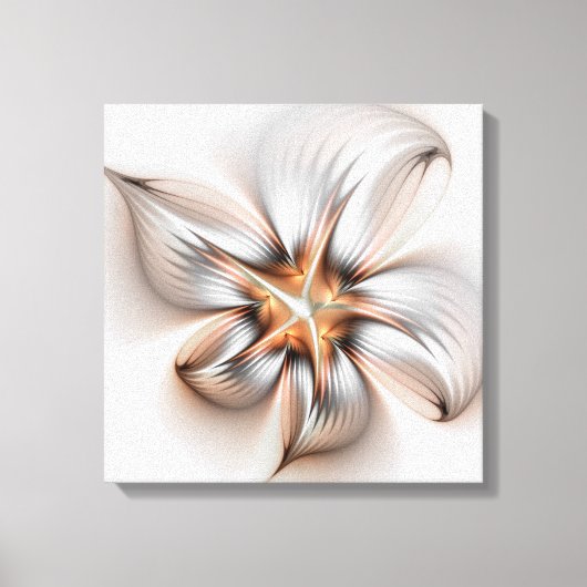 Floral Elegance Modern Abstract Fractal Art Canvas Afdruk (Voorkant)
