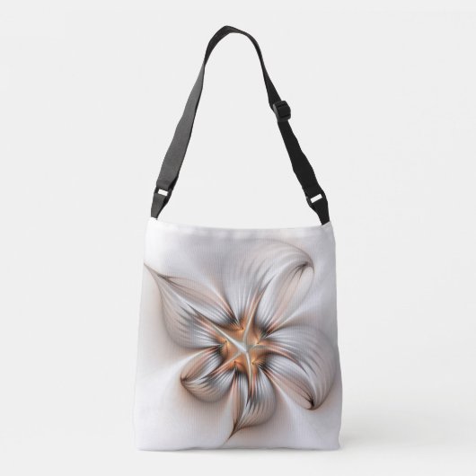 Floral Elegance Modern Abstract Fractal Art Crossbody Tas (Achterkant)