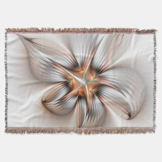 Floral Elegance Modern Abstract Fractal Art Deken (Voorkant)