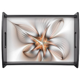 Floral Elegance Modern Abstract Fractal Art Dienblad